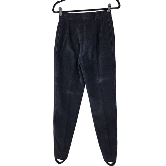 Bogner Women's Corduroy Unlined Black Cotton Blend Stirrup Pants Size 8 - Picture 6 of 6